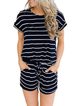 Amazon.com: ANRABESS Women's Summer Solid Jumpsuit Casual Loose Short Sleeve Jumpsuit Rompers with Pockets Elastic Waist Playsuit: Clothing