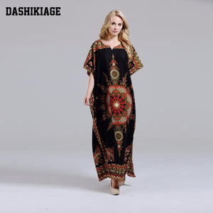 Dashikiage New Arrival Women's 100% Cotton African Print Dashiki Stunning elegant African Ladies Dress
