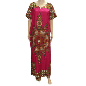 Dashikiage New Arrival Women's 100% Cotton African Print Dashiki Stunning elegant African Ladies Dress