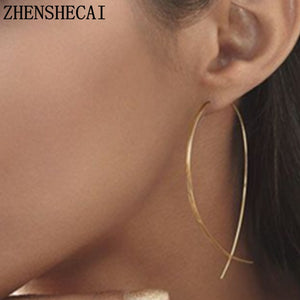 Fish Shaped Stud Simplicity Earrings Copper Wire Hand Made Earring for Women stud Earrings Female 2017 Geometric NEW e019