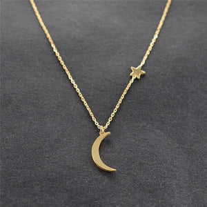 Ahmed Simple Star & Moon Pendant Necklace For Women New Bijoux Maxi Statement Necklaces Collier Fashion Jewelry