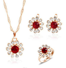 ZOSHI jewelry sets african bridal gold color necklace earrings Ring wedding crystal sieraden women fashion jewellery set