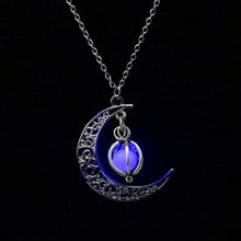 Glow In the Dark Pendant Necklaces For Women Silver Plated Chain Long Night Moon Necklaces Women Fashion Jewelry Necklaces