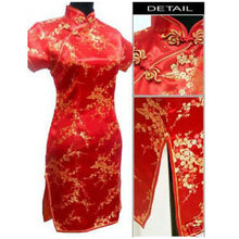 Navy blue Satin Qipao Summer Lady Traditional Chinese style Cheongsam Dresses Women Mandarin Collar Silm Qipao dress Size S-XXL