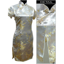 Navy blue Satin Qipao Summer Lady Traditional Chinese style Cheongsam Dresses Women Mandarin Collar Silm Qipao dress Size S-XXL