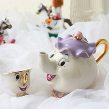 Hot Sale New Cartoon Beauty And The Beast Teapot Mug Mrs Potts Chip Tea Pot Cup 2PCS One Set Lovely Nice Gift Free Shipping