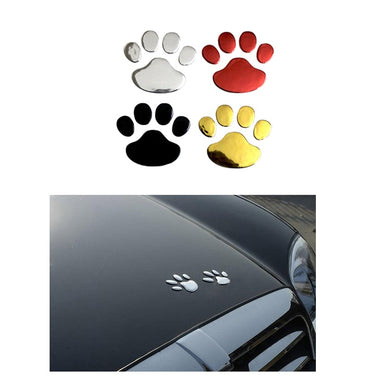 Car Sticker Cool Design Paw 3D Animal Dog Cat Bear Foot Prints Footprint 3M Decal Car Stickers Silver Gold Red