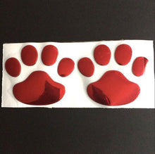 Car Sticker Cool Design Paw 3D Animal Dog Cat Bear Foot Prints Footprint 3M Decal Car Stickers Silver Gold Red