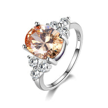 Multicolor Women's Rings With Oval Gemstone Topaz Stones 925 Sterling Silver Jewelry Ring Wedding Party Christmas Gift Wholesale