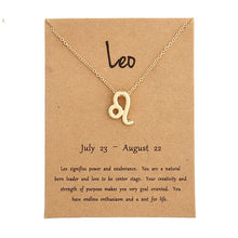 12 Constellation Pendant Necklace Zodiac Sign Necklace Birthday Gifts Message Card for Women Girl