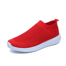 Rimocy plus size breathable air mesh sneakers women 2019 spring summer slip on platform knitting flats soft walking shoes woman