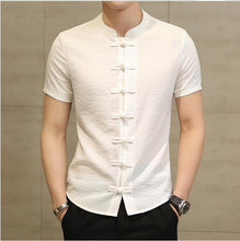 2019 Summer New Men Shirt Fashion Chinese style Linen Slim Fit Casual Short Sleeves Shirt Camisa Social Business Dress Shirts