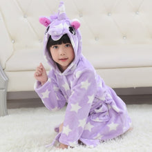 Children Towel Beach Baby Bath Robe Animal Rainbow Unicorn Hooded Bathrobes For Boys Girls Pyjamas Nightgown Kids Sleepwear Robe