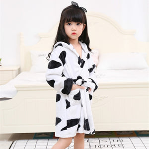 Children Towel Beach Baby Bath Robe Animal Rainbow Unicorn Hooded Bathrobes For Boys Girls Pyjamas Nightgown Kids Sleepwear Robe