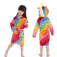 Children Towel Beach Baby Bath Robe Animal Rainbow Unicorn Hooded Bathrobes For Boys Girls Pyjamas Nightgown Kids Sleepwear Robe
