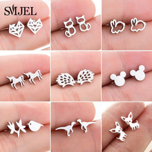 SMJEL Stainless Steel Mickey Stud Earrings for Women Girls