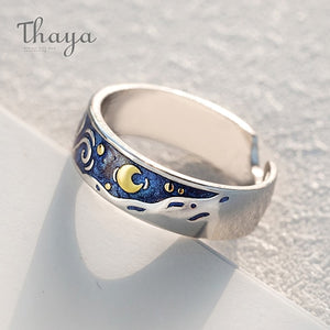 Thaya Genuine Van Gogh's Enamel Rings Jewelry