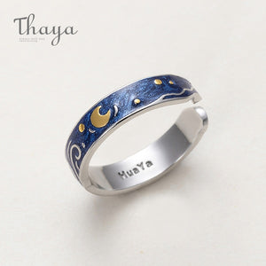 Thaya Genuine Van Gogh's Enamel Rings Jewelry