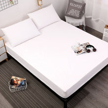 MECEROCK Solid Color Bed Mattress Cover Waterproof Mattress Protector Pad Fitted Sheet Separated Water Bed Linens with Elastic