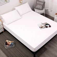 MECEROCK Solid Color Bed Mattress Cover Waterproof Mattress Protector Pad Fitted Sheet Separated Water Bed Linens with Elastic