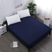 MECEROCK Solid Color Bed Mattress Cover Waterproof Mattress Protector Pad Fitted Sheet Separated Water Bed Linens with Elastic
