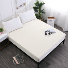 MECEROCK Solid Color Bed Mattress Cover Waterproof Mattress Protector Pad Fitted Sheet Separated Water Bed Linens with Elastic
