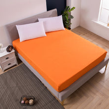 MECEROCK Solid Color Bed Mattress Cover Waterproof Mattress Protector Pad Fitted Sheet Separated Water Bed Linens with Elastic