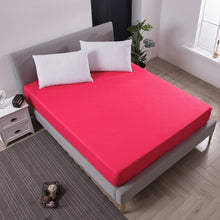 MECEROCK Solid Color Bed Mattress Cover Waterproof Mattress Protector Pad Fitted Sheet Separated Water Bed Linens with Elastic