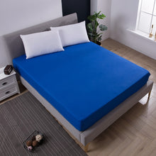 MECEROCK Solid Color Bed Mattress Cover Waterproof Mattress Protector Pad Fitted Sheet Separated Water Bed Linens with Elastic