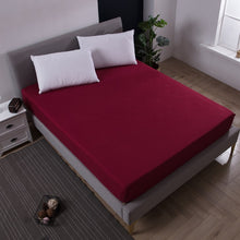 MECEROCK Solid Color Bed Mattress Cover Waterproof Mattress Protector Pad Fitted Sheet Separated Water Bed Linens with Elastic