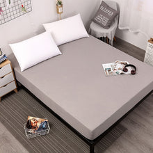 MECEROCK Solid Color Bed Mattress Cover Waterproof Mattress Protector Pad Fitted Sheet Separated Water Bed Linens with Elastic