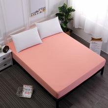 MECEROCK Solid Color Bed Mattress Cover Waterproof Mattress Protector Pad Fitted Sheet Separated Water Bed Linens with Elastic