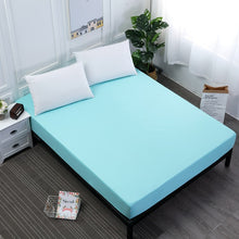 MECEROCK Solid Color Bed Mattress Cover Waterproof Mattress Protector Pad Fitted Sheet Separated Water Bed Linens with Elastic