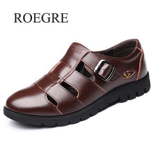 Men Sandals Genuine Leather Sandals Men Outdoor Casual Men Leather Sandals For Men Beach Shoes Roman Shoes Plus Size 38-47