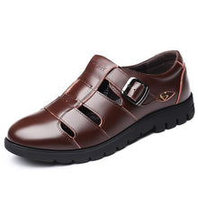 Men Sandals Genuine Leather Sandals Men Outdoor Casual Men Leather Sandals For Men Beach Shoes Roman Shoes Plus Size 38-47