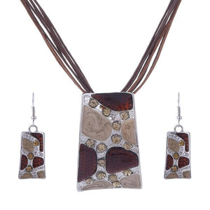 ZOSHI Fashion African Jewelry Set 2019 Leather Chain Enamel Gem Jewelry Sets for Party Bridal Jewelry Sets Summer Jewelry