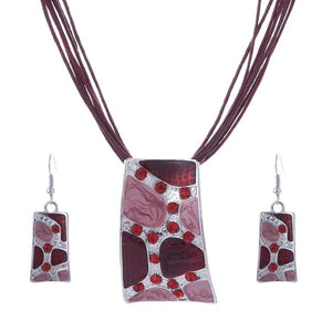 ZOSHI Fashion African Jewelry Set 2019 Leather Chain Enamel Gem Jewelry Sets for Party Bridal Jewelry Sets Summer Jewelry