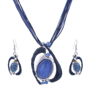 ZOSHI Fashion African Jewelry Set 2019 Leather Chain Enamel Gem Jewelry Sets for Party Bridal Jewelry Sets Summer Jewelry