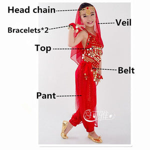 Bellydance Children Costume Belly Dance Costumes for Kids Belly Dancing Girls Bollywood Indian Performance Cloth Set 6 Colors