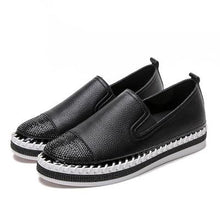 European Famous Brand Patchwork Espadrilles Shoes Woman Genuine Leather Creepers Flats Ladies Loafers White Leather Moccasins