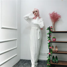 Muslim Wrinkled Pencil Skirt Pliss Maxi Dress Trumpet Sleeve Abaya Long Robes Tunic Middle East Ramadan Arab Islamic Clothing