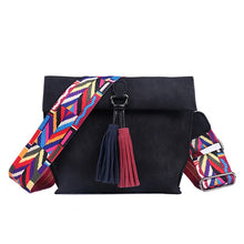 EXCELSIOR Hot Selling Women's Bags Quality Scrub PU Crossbody Bag Stylish Women's Bag Tassel Shoulder Bags with Colorful Strap