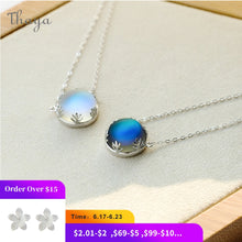 Thaya 55cm Aurora Pendant Necklace Halo Crystal Gemstone s925 Silver Scale Light Necklace for Women Elegant Jewelry Gift